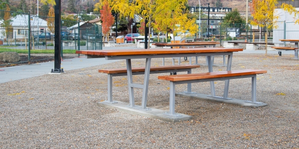 Wishbone Rutherford Commercial Wheelchair Accessible Picnic Tables with Modified Pine in Vernon BC